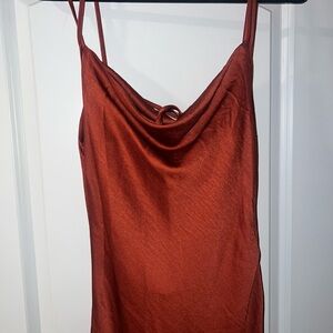 Missguided Cowl Neck Satin Dress